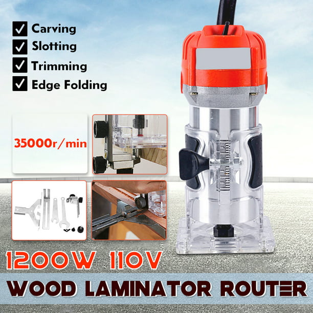220V 50Hz Electric Hand Wood Trimmer Laminator Router Saws Joiners 6.35mm 1/4" 